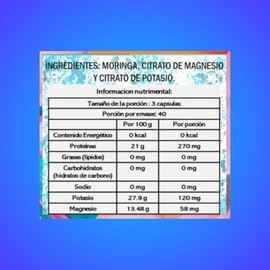 IsaaQuim Citrato de Potasio + Citrato de Magnesio + Moringa 120 capsulas de 530 mg
