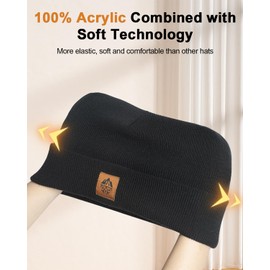 RIGWARL Soft Mens Hat and Winter Gloves Set for 32-50℉, Warm Hat and Waterproof Touchscreen Gloves for Men Women(Green, M)