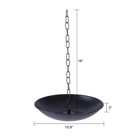 Voltogar 11-Inch Black Rain Chain Basin – Decorative Metal Bowl for Downspout Gutters, Outdoor Garden, Lawn & Patio Water Features – Heavy-Duty Anchoring Basin for Rain Chains
