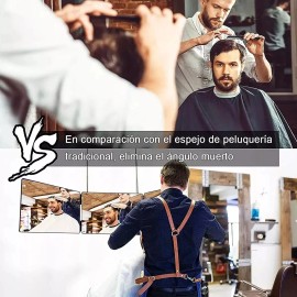 Espejo Tríptico 360 Grados Para Corte De Pelo Estilo