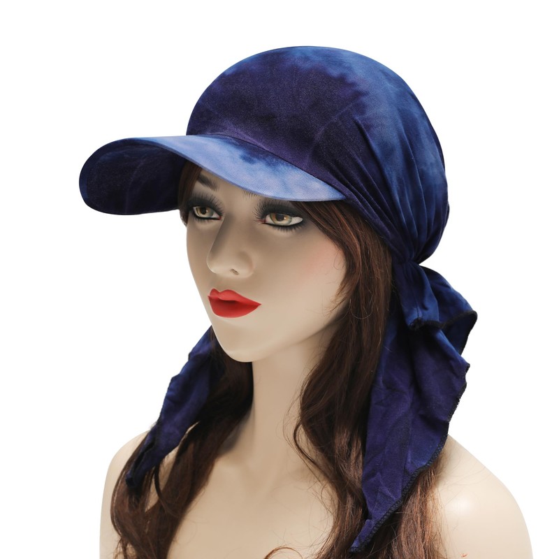 ZLYC Women's Chemo Headwear Brim Visor Hat Beanie Hat, Tie