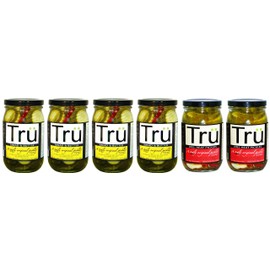 Tru Pickles 6 Piece Variety Pack, Bread/Butter and Tru Dill Heat