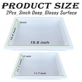 Large Epoxy Square Table Mold 15.6 * 15.6 * 3 inch and 11.7 * 11.7 * 3 inch, River Table Mold, Cutting Board Molds for Epoxy Resin, Epoxy Mold for Coffee Table, Charcuterie Board, Art Panel