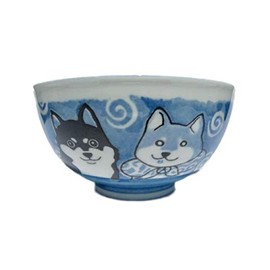 Japanese Shiba Dog Blue 6.3 Inches Diameter Large Rice Bowl Donburi Soup Noodle or Serving Bowl Multipurpose Bowl Chawan from Japan
