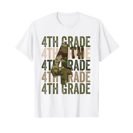 Camo Team 4th Grade Squad Back To School Teacher Kids Boys T-Shirt