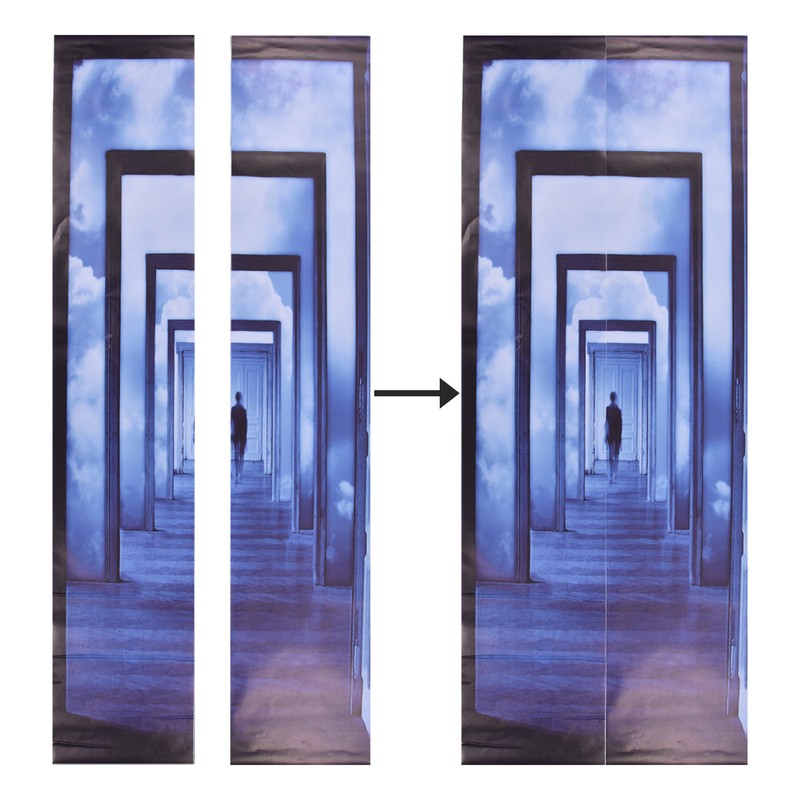 2PCS 3D Door Sticker Self Adhesive Scratch Resistant Waterproof 38.5x200cm