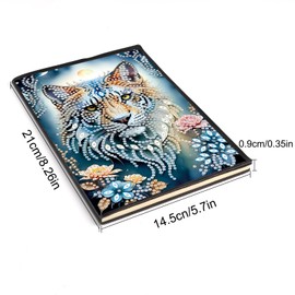 JISHSHAY 2 Pcs Diamond Painting Notebook Kits Diamond Art Notebooks Kits for Adults Diamond Art 5D Notebook DIY Diamond Art Journals Diamond Art Painting Notebook Kit Adult Craft Sketch Book A5 Tiger