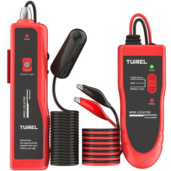 Underground Wire Locator, Underground Cable Locator with Rechargeable 1100mAh Battery,