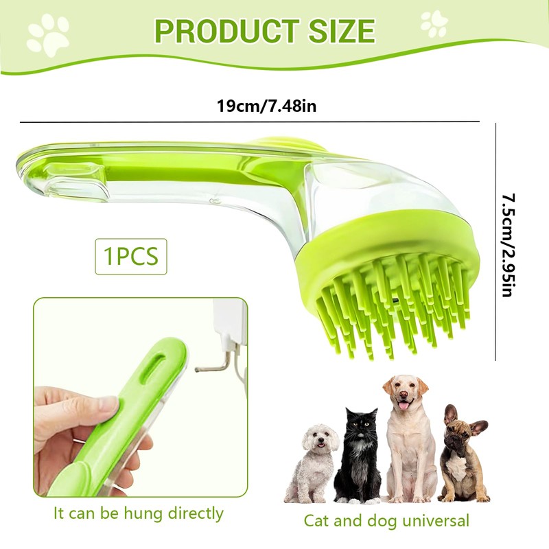 Dog Wash Brush with Soap Dispenser, Washing Magic Pet Bath
