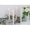 Eldnacele Flameless Window Taper Candles with Remote Timer, Ivory LED