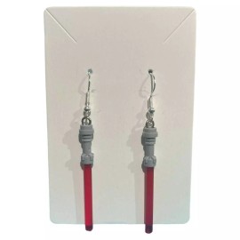 Ashlynns Boutique Red Lightsaber Earrings made with toy bricks