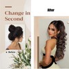 SCENTW Ponytail Extension 24" Claw Clip in Ponytail Extensions Brown