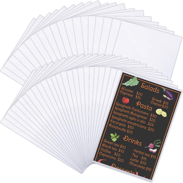 Henoyso 8.5" x 14" Menu Cover Rigid Print Protectors Clear