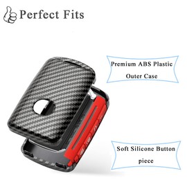 SANRILY Carbon Fiber Key Fob Cover for Mazda 3 CX-5 CX-30 CX-9 Keyless Keychain Holder ABS Plastic Full Protection Key Case Shell Black