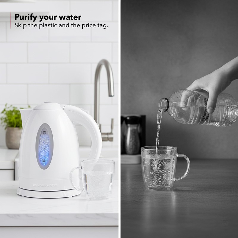 OVENTE Electric Kettle, 1.7L Fast Boiling Water Heater for Coffee