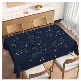 Beabes Sky Map Rectangle Tablecloth 52x70 Inch Cosmos Stars Constellations Galaxy Space Dining Table Cloth Table Cover for Home Kitchen Restaurant Party Buffet Picnic, 4-6 Seats