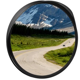 Hydencamm Convex Safety Mirror 𝟮𝟰" 𝗔𝗿𝗰𝘆𝗹𝗶𝗰 𝗗𝗿𝗶𝘃𝗲𝘄𝗮𝘆 𝗠𝗶𝗿𝗿𝗼𝗿, Outdoor Security Mirror Extends View With Adjustable For Bracket, Warehouse, Parking, Garage, Office, Home, Factory