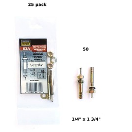Concrete Strike Anchor 1/4 x 1-3/4 Simpson Strong-Tie Easy Set Hammer Pin Drive Expansion Anchor 25 Pack 2 per Pack (50 Anchors)