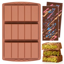 KASHME 1 Pc Chocolate Bar Mold Deep Large Chocolate Molds Silicone Break Apart Thick Silicone Molds for Candy Bar (5 Snap）