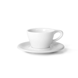 notNeutral Lino Porcelain Cup & Saucer Double Cappuccino 6 oz (White, 6 oz, 6)