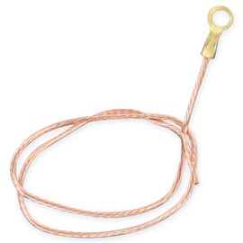 OHLECTRIC 9 Inch Bare Copper Wire - 18 Gauge Ground Wire With Lug - Thick Copper Connectors - Copper Cable Lugs For Safe Handling - OL-40502