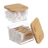 2 Packs Square Q Tip Holder with Lid Clear Plastic
