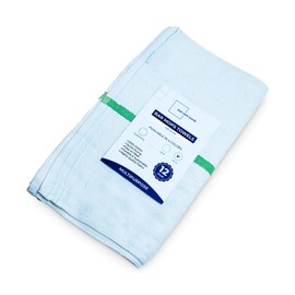 Dark White Ultra Absorbent Bar Mop Towels – Lint-Free, Durable Cotton Cloths for Professional Chefs, Home Cooks, and Commercial Cleaning – Ideal for Drying, and Multi-Purpose Use (12, Green Stripe)