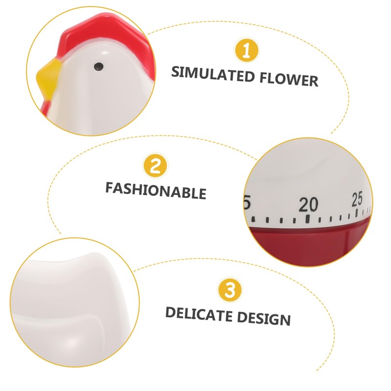 Zerodeko 2pcs Cartoon Mechanical Timer for Cooking and Baking Countdown