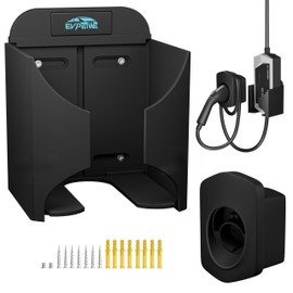 EVPEIWE EV Charger Holder, Wall-Mount Connector Nozzle Holster Dock for SAE J1772, Adjustable EV Charging Control Box Holder & EV Cable Organizer Set, EV Charger Cable Holder for Indoor/Outdoor