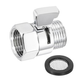 QUARKZMAN Wasserflussregelventil, 1 Stück G1/2" Duschkopfabschaltventil, Messing-Wasserdruckregler für Duschkopf oder Bidetspray (Silber)
