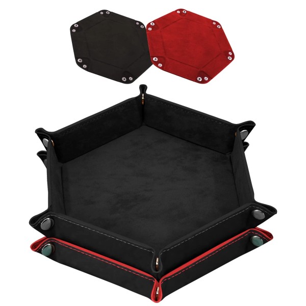 SIQUK 2 Pieces Dice Tray PU Leather Dice Trays Folding
