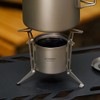 TOMSHOO Titanium Alcohol Stove with Foldable Legs and Pot Supports