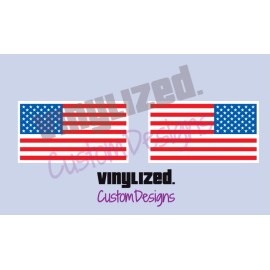 Orajet (2x) American Flag Sticker Vinyl Decal USA (mirrored reverse) america TRUMP MAGA