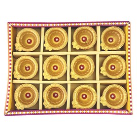 KSJONE Colourful 12 Set Diya with Cotton Wicks Batti Traditional Handmade Terracotta Natural Earthen Oil Lamp Deepak Welcome Diya Earthen Diyas for Lighting Decoration