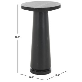 SAFAVIEH Couture Collection Valentia Black Marble Round Accent Table