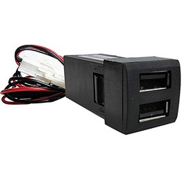 AUTO AGENCY AC535-02 USB Charging Port Extension Kit / USB 2 Port / C Type / Hustler MR52S MR92S Compatible Product Black