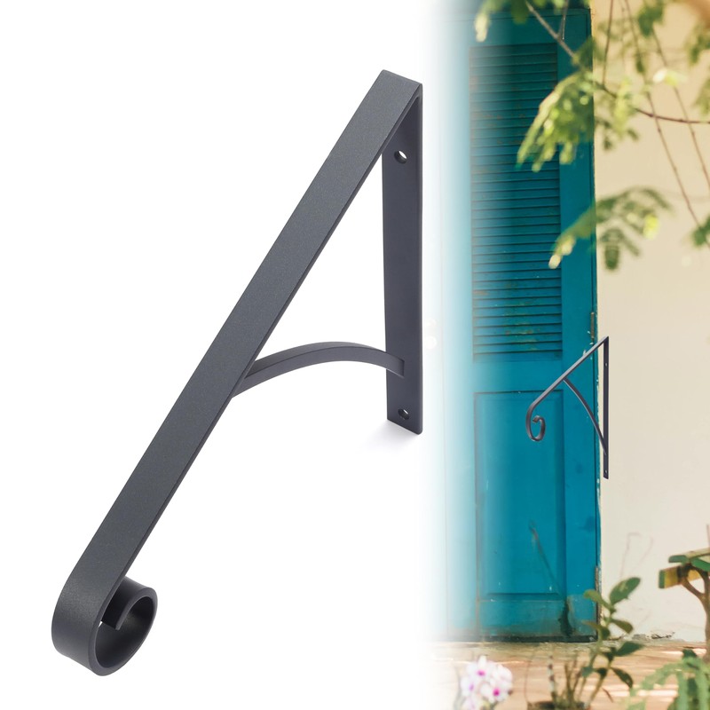 Kojem Wall Mount Handrails for Outdoor Steps, Metal Wrought Iron