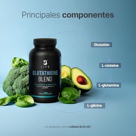 B Life Glutatión | 200 Cápsulas | 1000 mg por porción | Glutatión, L-Cisteína, L-Glutamina y L-Glicina | Ingredientes Naturales | Glutathione Blend.