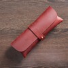 AIGUONIU Genuine Leather Snap Cover Retro Pen and Pencil Case-Pencil