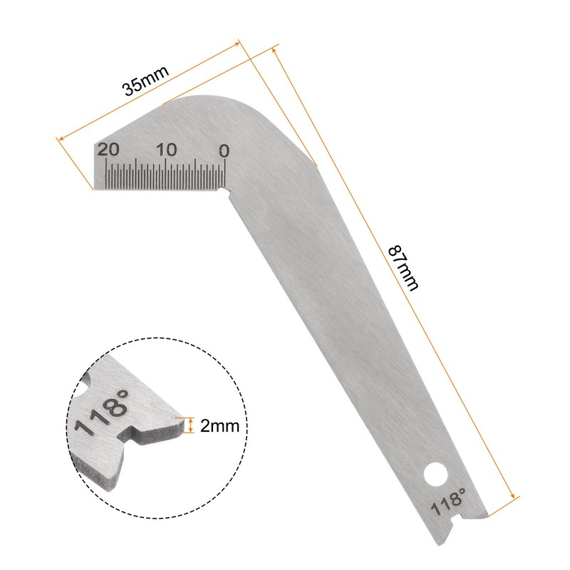 sourcing map Drill Bit Gauges 118 Degree Drill Sharpening Gauge,