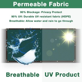 Dellna Privacy Screen Fence 5x32.8Ft - Heavy Duty Mesh Fence Net Cover with Grommets, Outdoor Shade Cloth Mesh for Balcony Yard Patio Garden - Zip Ties Included Green