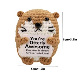 BAGUBDR Positive Crochet Animals, Emotional Support Pickle, Emotional Support Crochet Suitable for Home Decor Cozy Spaces Relaxation Areas Desk Companions Bedroom Decoration