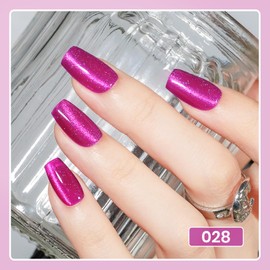 SUPWEE Cat Eye UV Gel mit Magnet, 15ML Glitter Cat Eye Gel Rot Magnetisch Nagellack Holographisch Shimmer Katzenaugen Maniküre für DIY Nail Art Salon