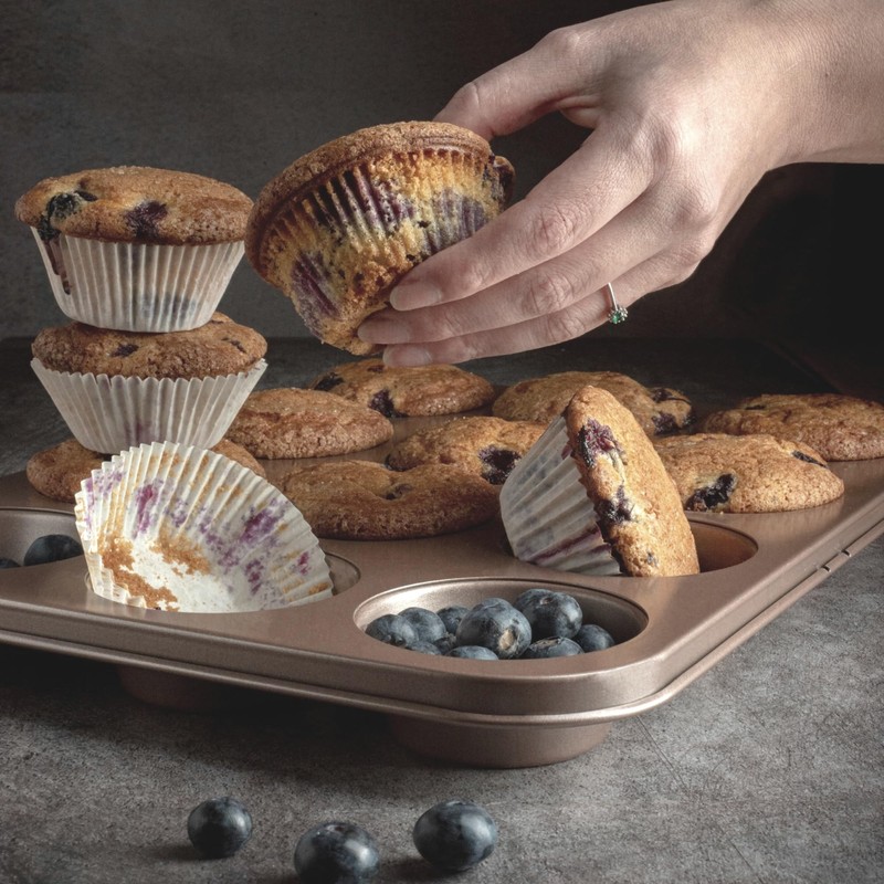 HAPPIELS Non Toxic Nonstick 12 Cup Muffin Pan | PFOA