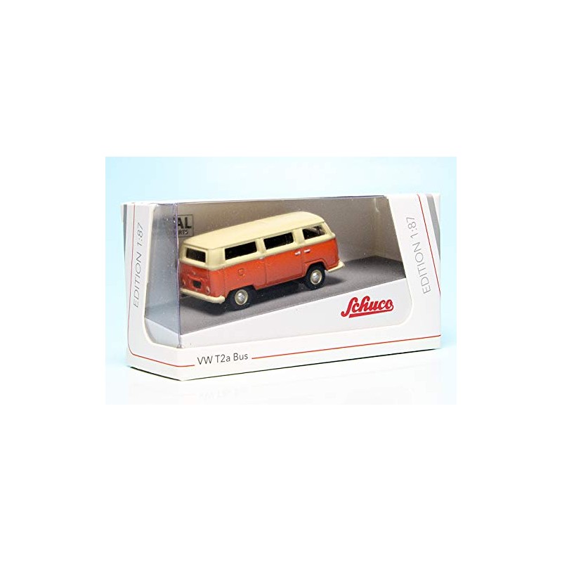 Schuco VW T2a Bus Model Car 1:87 Scale Orange/Beige Version