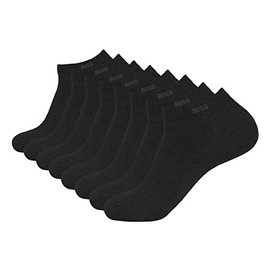 BOSS Men's Ankle Socks Plain CC Pack of 4, Charcoal012