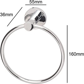 ALAMANIA Stainless Steel Towel Holder Ring16cm (6.3inch) With Fixing kit For Bathroom & Kitchen, Hand Towel Hanging Towel Hanger Wall Mounted(Classic)Contemporary Bathroom Accessories Round Towel Rail