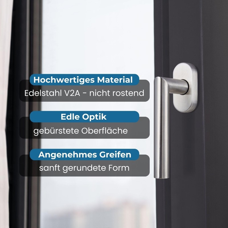 Stahlia Window Handles Brushed Stainless Steel (Pack of 4) Window