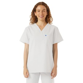 SPECTRUM UNIFORMS Scrubs Top Doctor & Nurse Coat Yoga Unisex V-Neck Ideal for Medical Professionals Hospital and Lab Workwear White