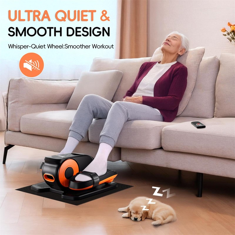 Under Desk Elliptical Machine,Foot Exerciser for Seniors Fully Assembled, Quiet